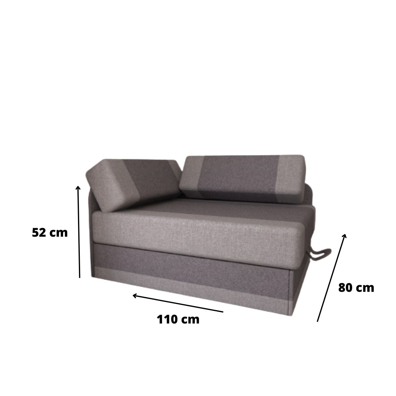 Wymiary przed rozłożeniem fotela tapczanu sofy rozkładanej regulowana długość MIKI są tak dostosowane aby mebel nie zajmował dużo miejsca.