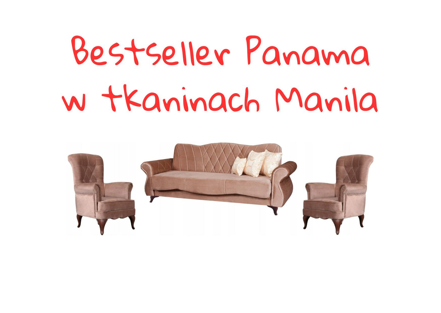 Zestaw wypoczynkowy Glamour 3+1+1 Wersalka + 2 fotele - Manila