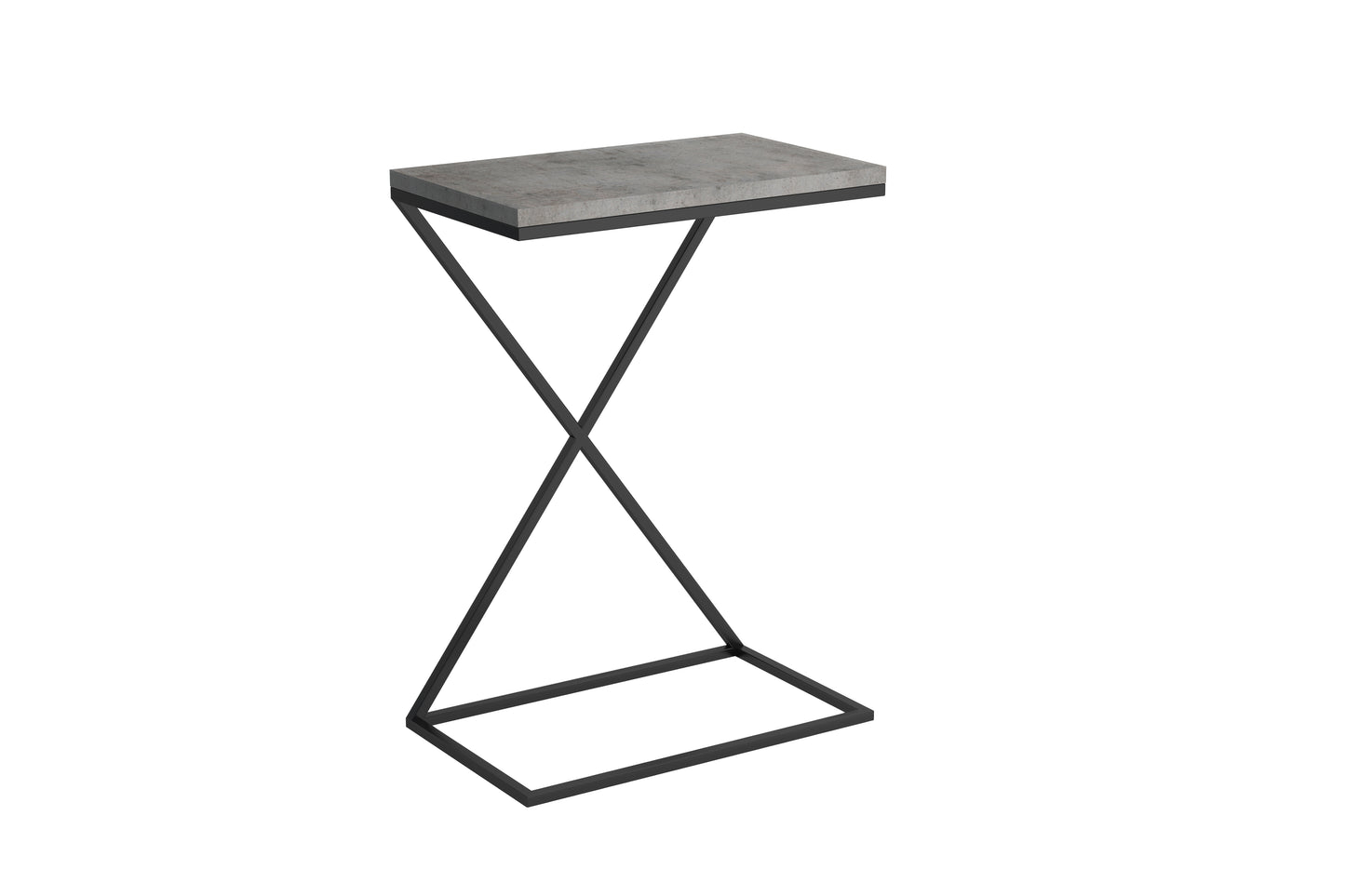 Kolorystyka blatu dostawki stolika Lugo beton-marmur szary. Idealny do nowoczesnych, loftowych pomiesczeń.