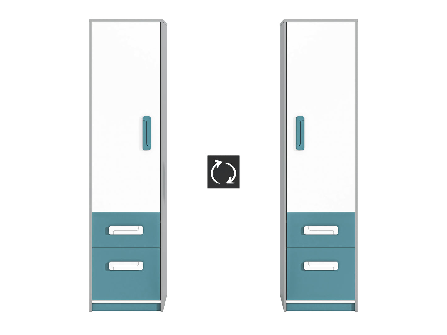 Uniwersalny montaż drzwiczek pozwala na ich otwieranie na lewą lub prawą stronę.