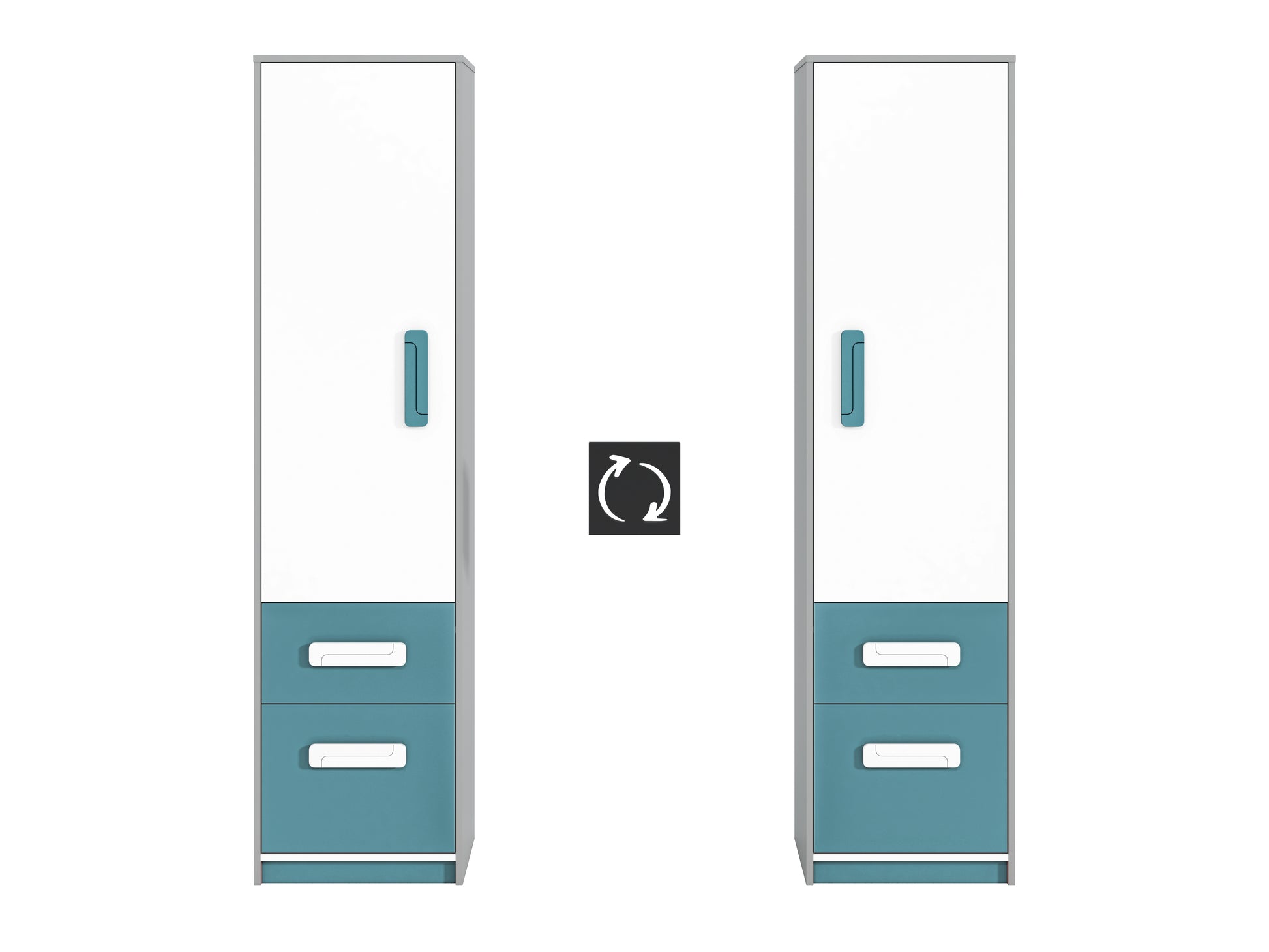 Uniwersalny montaż drzwiczek pozwala na ich otwieranie na lewą lub prawą stronę.