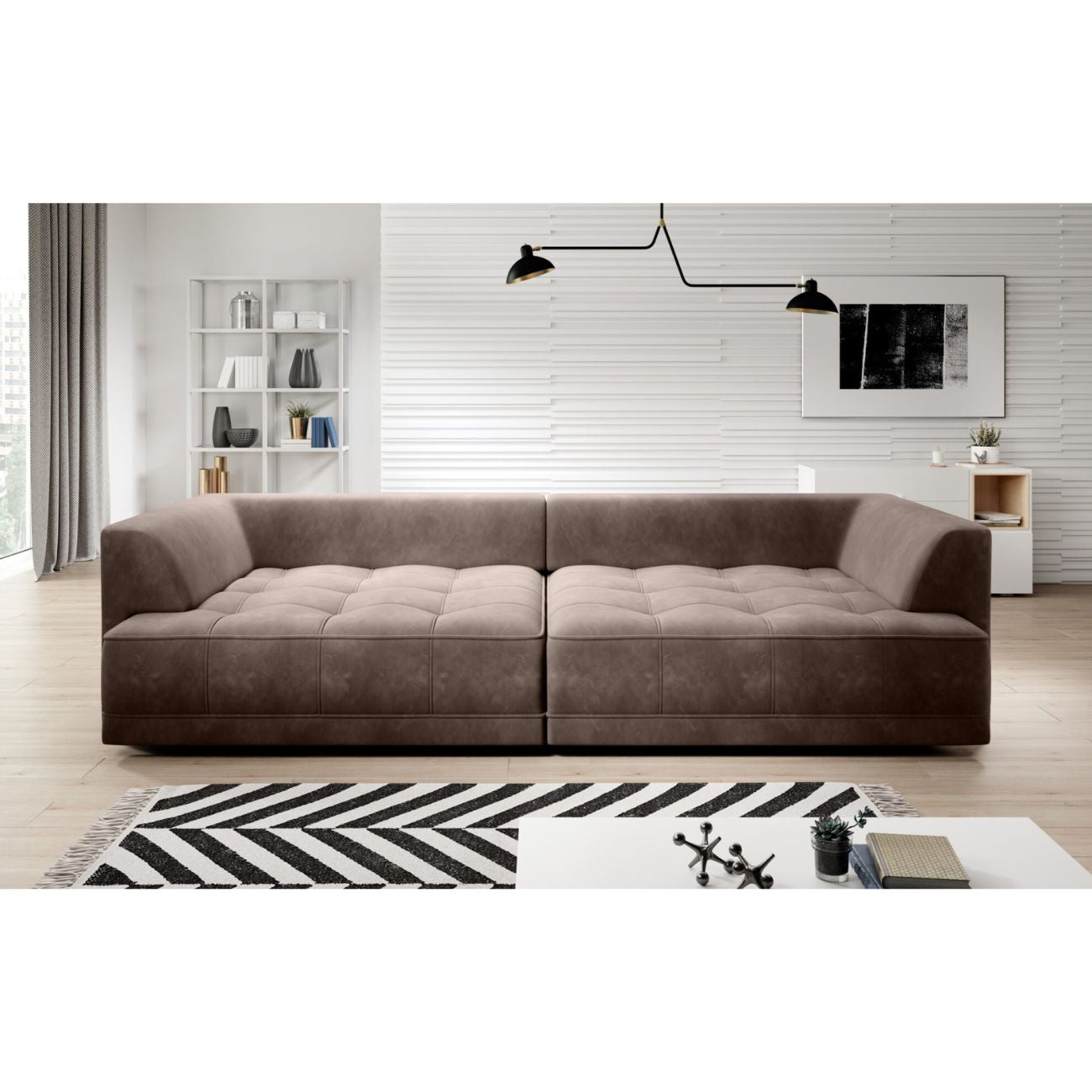 Bigsofa TIGA elektryczny wysuw - Tkanina Riviera