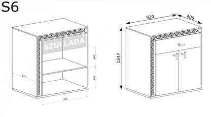 WYSOKA KOMODA BAREK ORZECH WOOD LED