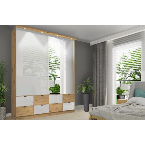 Piękna Pojemna Szafa przesuwna z lustrem Malaga