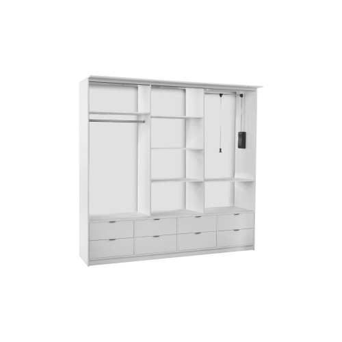 Na zdjęciu przedstawiono Pojemna szafa przesuwna z lustrem Malaga 250 cm LED