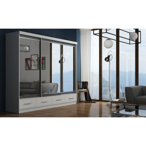 Duża szafa przesuwna z lustrem Margo 250 cm