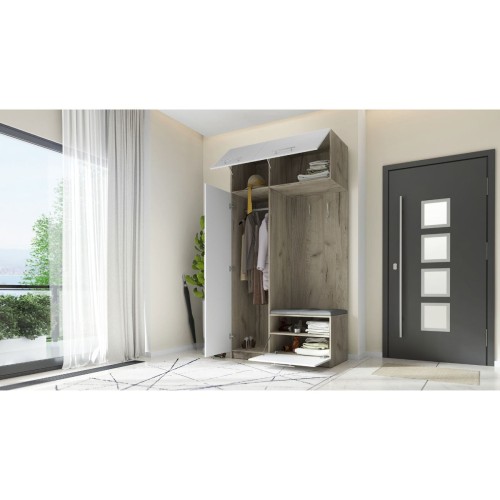 SZAFA NA UBRANIA DO PRZEDPOKOJU GARDEROBA NA KORYTARZ LILO 120 II BIAŁA