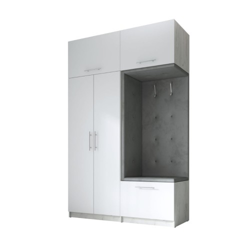 SZAFA NA UBRANIA DO PRZEDPOKOJU GARDEROBA NA KORYTARZ LILO 150 III BIAŁA