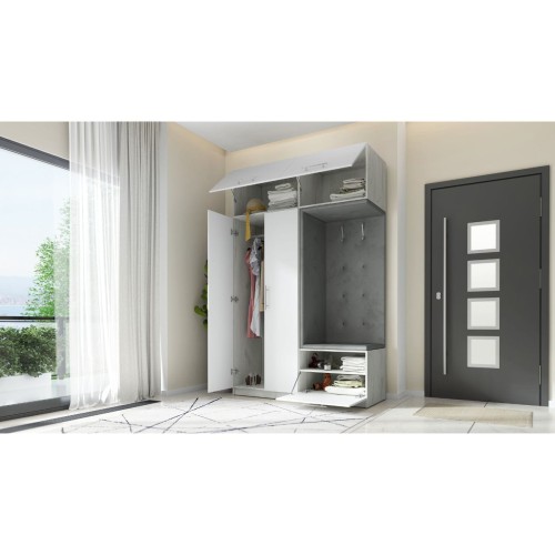 SZAFA NA UBRANIA DO PRZEDPOKOJU GARDEROBA NA KORYTARZ LILO 150 III BIAŁA