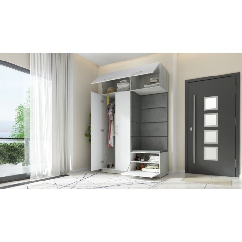 SZAFA NA UBRANIA DO PRZEDPOKOJU GARDEROBA NA KORYTARZ LILO 150 IV BIAŁA