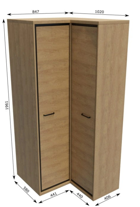 SZAFA NAROŻNA HIKORA ITALIA DRĄŻEK PÓŁKI