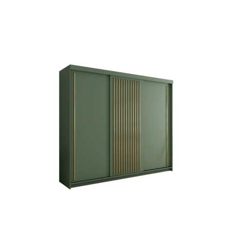 SZAFA PRZESUWNA 250 SZUFLADY LAMELE ZIELONA ARTIST