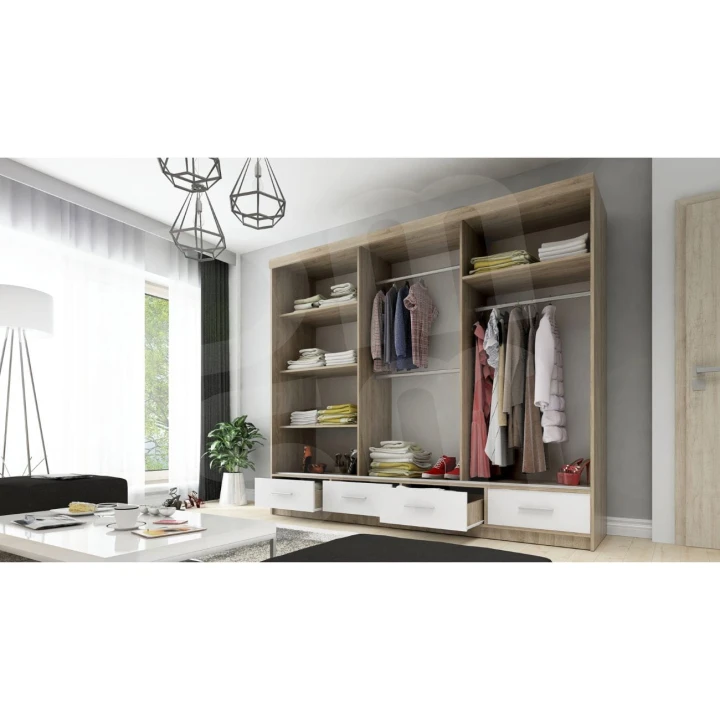 Szafa przesuwna z lustrem 4 szuflady David 250 8 kolorów