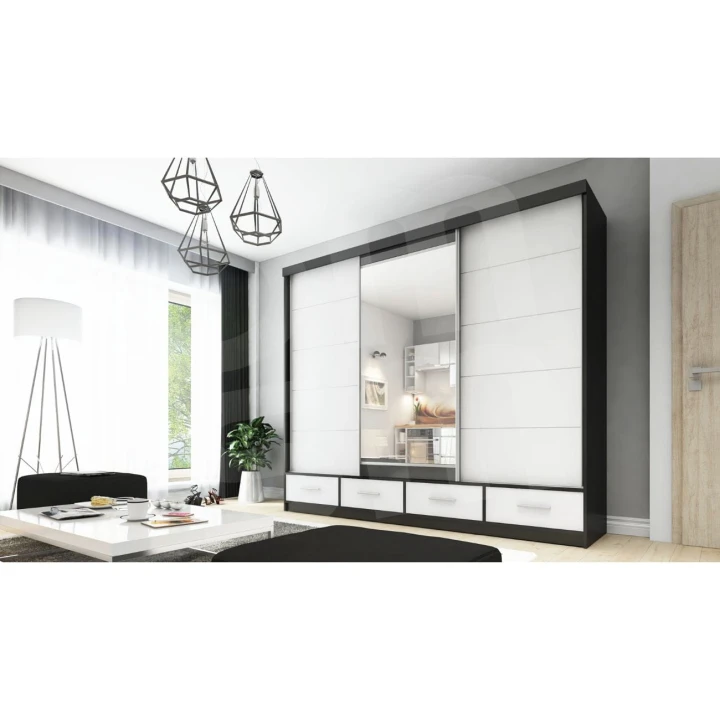 Szafa przesuwna z lustrem 4 szuflady David 250 8 kolorów