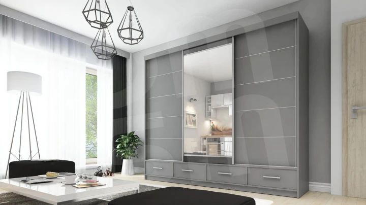 Szafa przesuwna z lustrem 4 szuflady David 250 8 kolorów