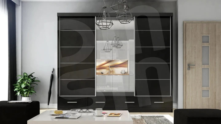 Szafa przesuwna z lustrem 4 szuflady David 250 8 kolorów