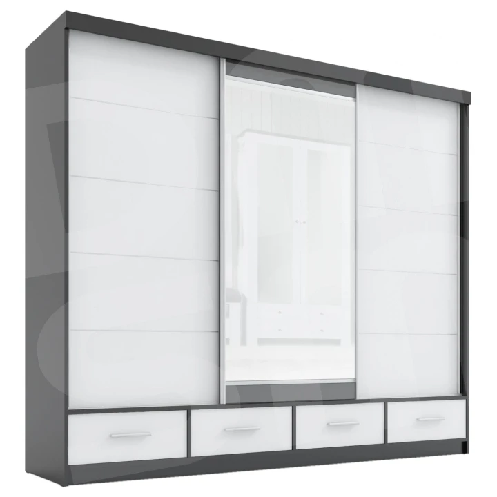 Szafa przesuwna z lustrem 4 szuflady David 250 8 kolorów