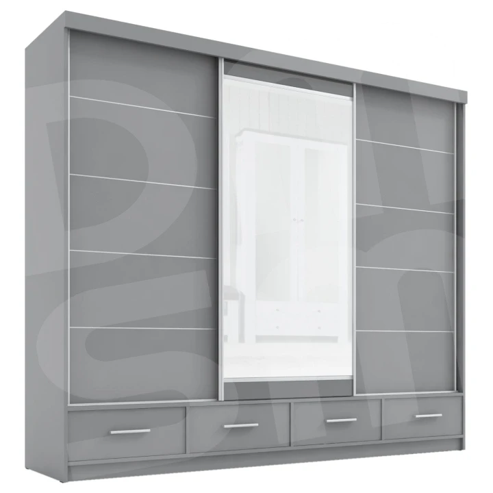 Szafa przesuwna z lustrem 4 szuflady David 250 8 kolorów