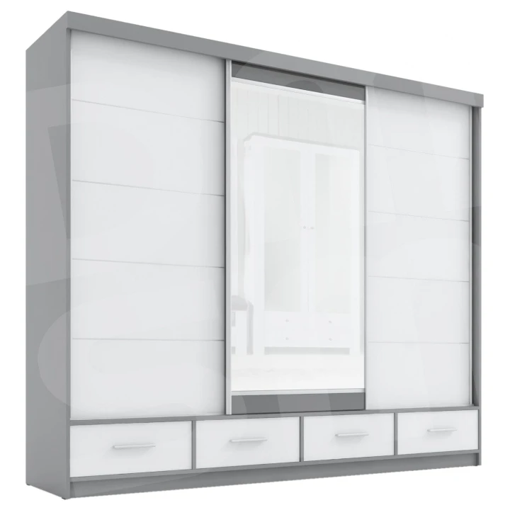 Szafa przesuwna z lustrem 4 szuflady David 250 8 kolorów