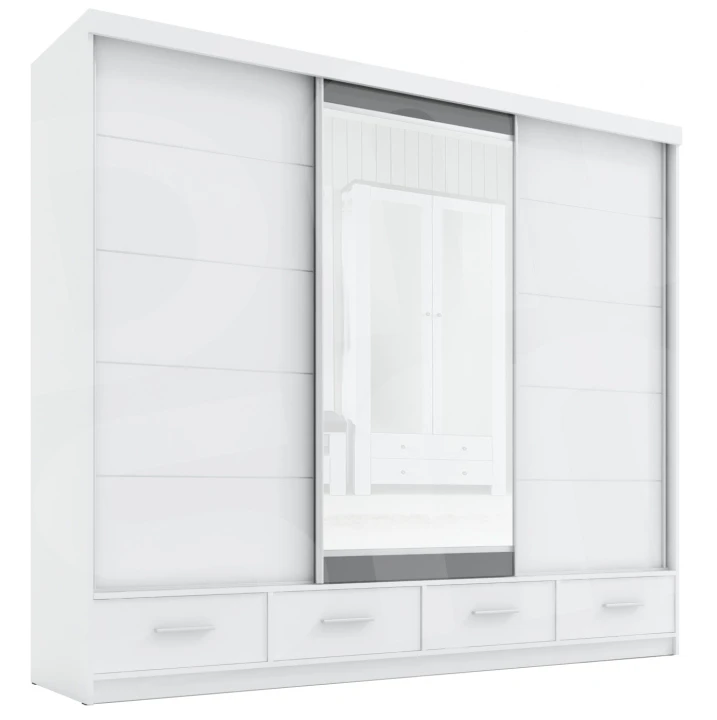 Szafa przesuwna z lustrem 4 szuflady David 250 8 kolorów