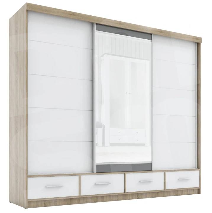 Szafa przesuwna z lustrem 4 szuflady David 250 8 kolorów