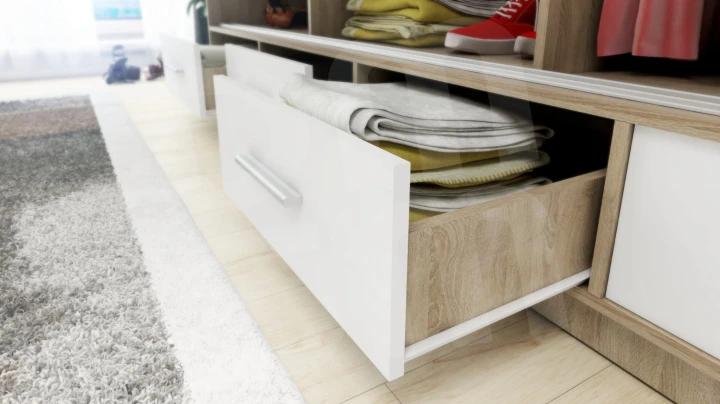 Szafa przesuwna z lustrem 4 szuflady David 250 8 kolorów