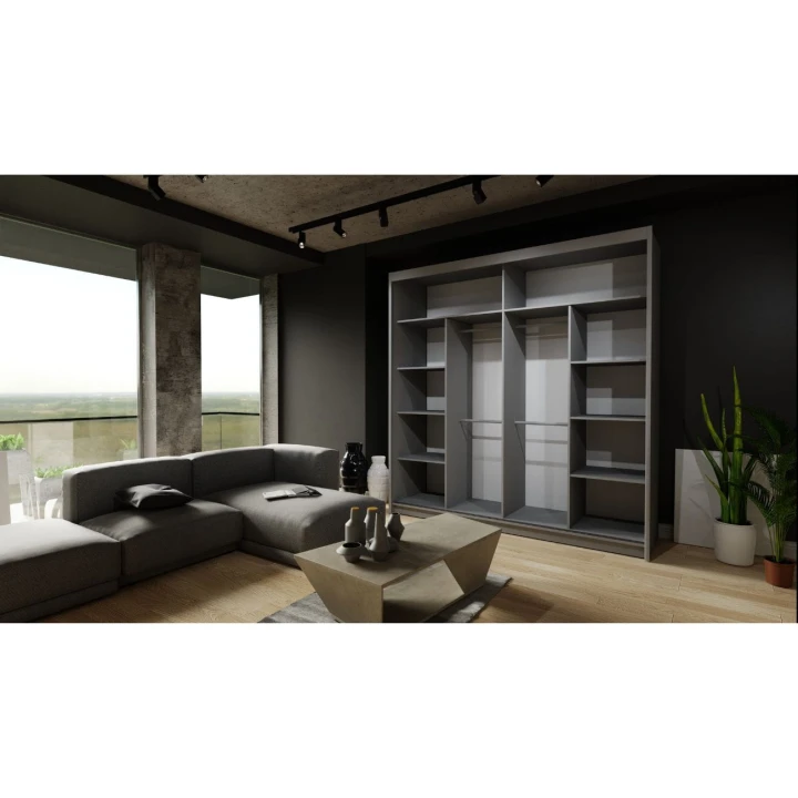 Szafa przesuwna z lustrem oraz lamelami Royal 200