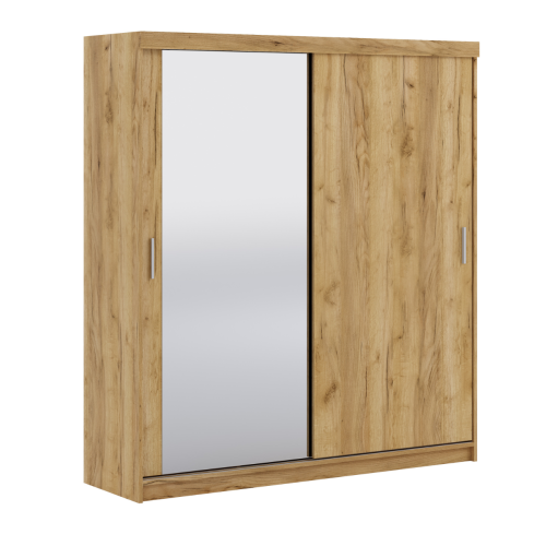 SZAFA PRZESUWNA Z LUSTREM ORAZ UNIWERSALNYM WNĘTRZEM LEXY 200 CM