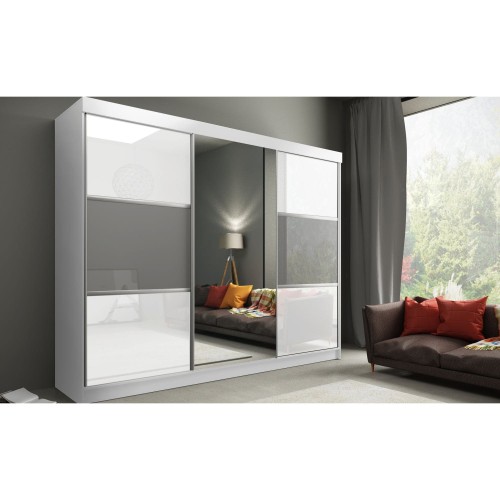 Duża szafa przesuwna z lustrem 250 cm