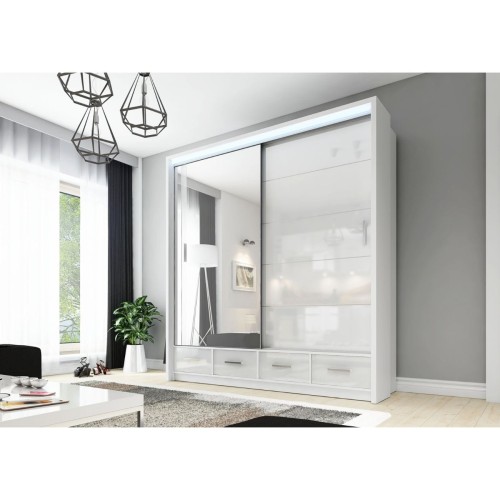 Szafa Sycylia przesuwna z lustrem 200 cm LED