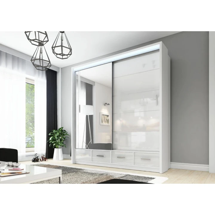 Szafa Sycylia przesuwna z lustrem 200 cm LED