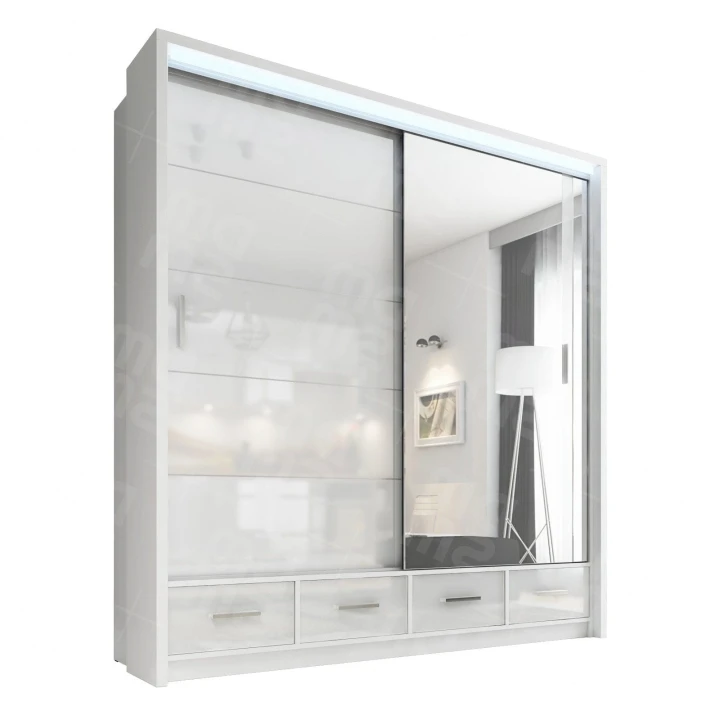 Szafa Sycylia przesuwna z lustrem 200 cm LED