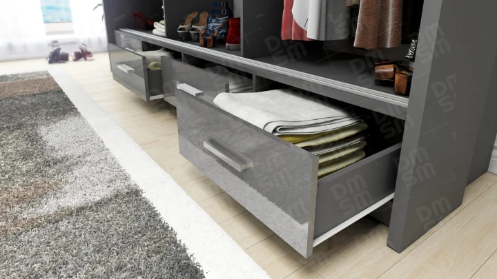 Szafa Sycylia przesuwna z lustrem 200 cm LED