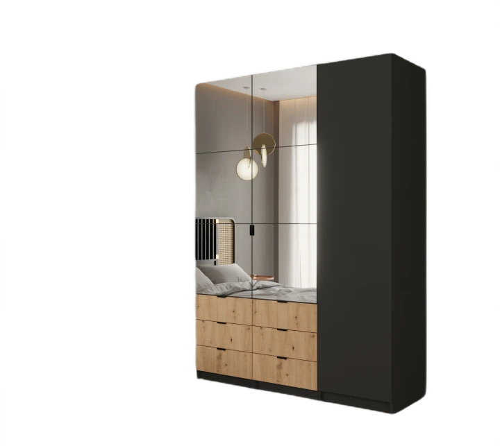 SZAFA TRZYDRZWIOWA LOFT LUSTRO AMSTERDAM SZUFLADY