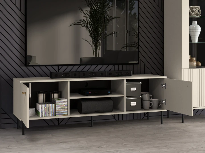 SZAFKA KOMODA RTV 160 CM PÓŁKI CASHMERE SOFIA
