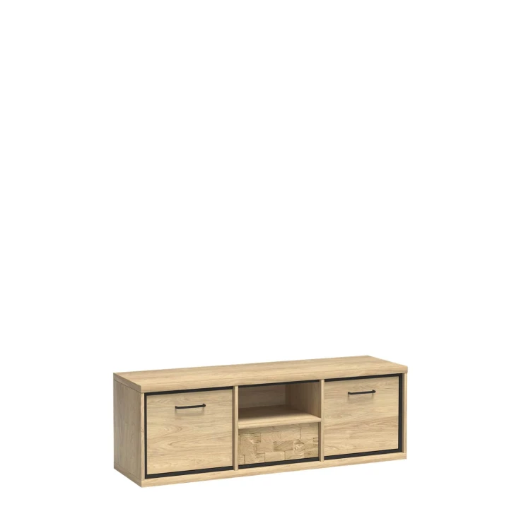 SZAFKA KOMODA STOLIK RTV POD TV HIKORA ITALIA NOGI DEKOR LED