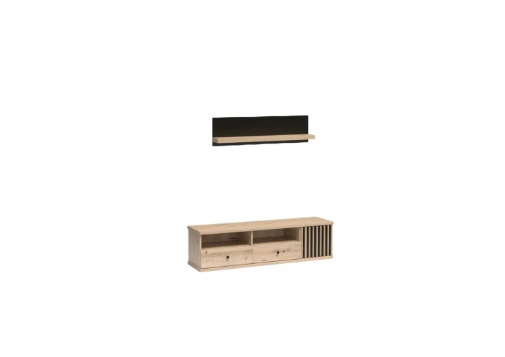 SZAFKA RTV ARTISAN LAMELE PÓŁKA NOGI LOFT