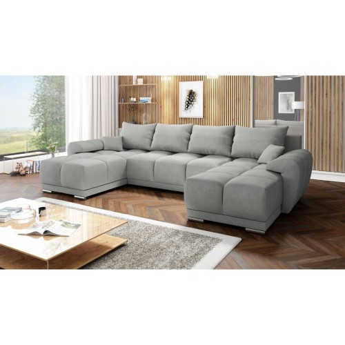 SZARY DUŻY NAROŻNIK ROZKŁADANY DO SALONU ROGÓWKA FUNKCJA SPANIA HONEY U