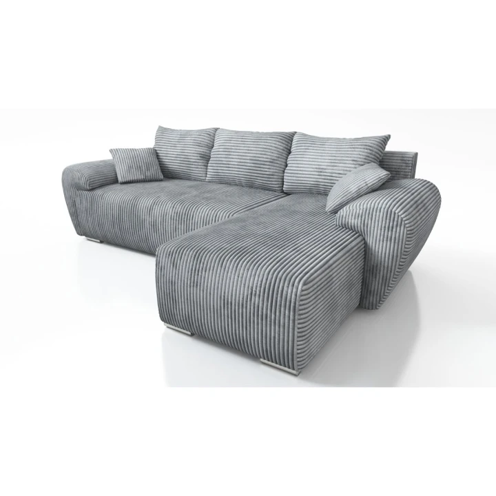 BRĄZOWY NAROŻNIK W SZTRUKSIE  ROZKŁADANY Z FUNKCJĄ SPANIA UBO ROGÓWKA TOP SZTRUKS 276 CM