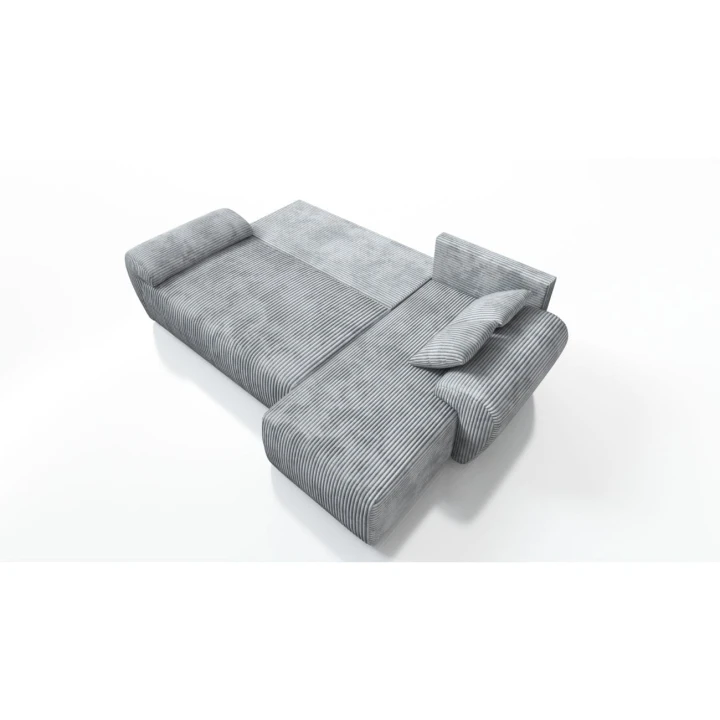 BRĄZOWY NAROŻNIK W SZTRUKSIE  ROZKŁADANY Z FUNKCJĄ SPANIA UBO ROGÓWKA TOP SZTRUKS 276 CM