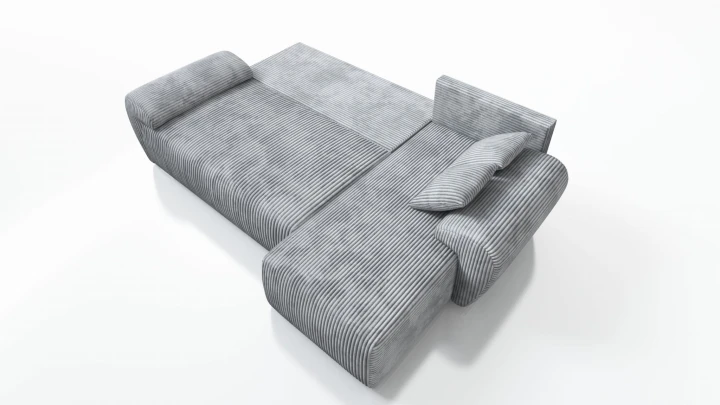 BRĄZOWY NAROŻNIK W SZTRUKSIE  ROZKŁADANY Z FUNKCJĄ SPANIA UBO ROGÓWKA TOP SZTRUKS 276 CM