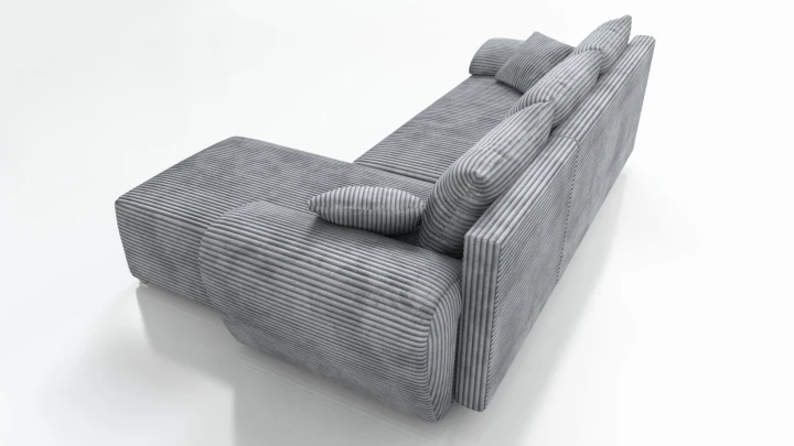 BRĄZOWY NAROŻNIK W SZTRUKSIE  ROZKŁADANY Z FUNKCJĄ SPANIA UBO ROGÓWKA TOP SZTRUKS 276 CM