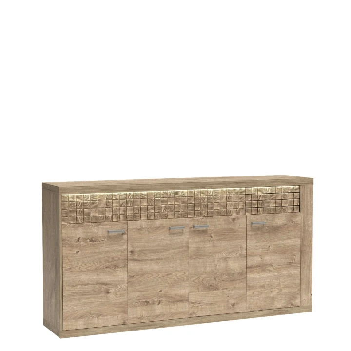 SZEROKA KOMODA BOHO DO SALONU 2 SZUFLADY 4 FRONTY