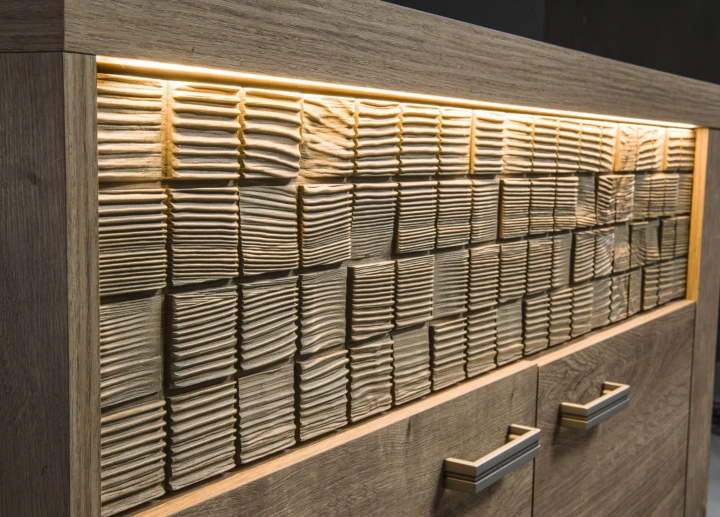 SZEROKA KOMODA BOHO DO SALONU 2 SZUFLADY 4 FRONTY