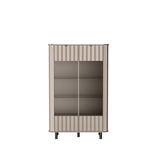 SZEROKA WITRYNA DO SALONU NOVA 98 CM SZKŁO HARTOWANE PÓŁKI CICHY DOMYK