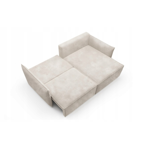 SZTRUKSOWY NAROŻNIK ROZKŁADANY Z FUNKCJĄ SPANIA ROSSO SPRĘŻYNY FALISTE  CZARNY -20% DARMOWA DOSTAWA