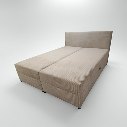 Tapicerowane podwójne łóżko Cordia Sztruks 140x200 z pojemnikiem + materac