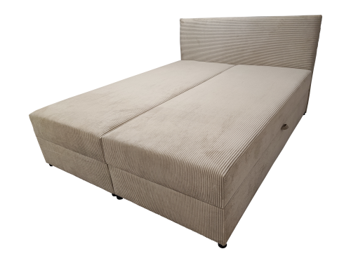 Tapicerowane podwójne łóżko Cordia Sztruks 160x200 z pojemnikiem + materac