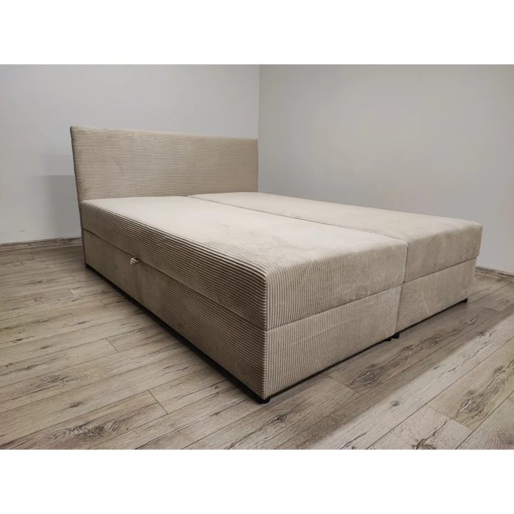 Tapicerowane podwójne łóżko Cordia Sztruks 160x200 z pojemnikiem + materac
