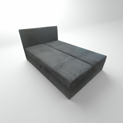 Tapicerowane podwójne łóżko Cordia Sztruks 140x200 z pojemnikiem + materac